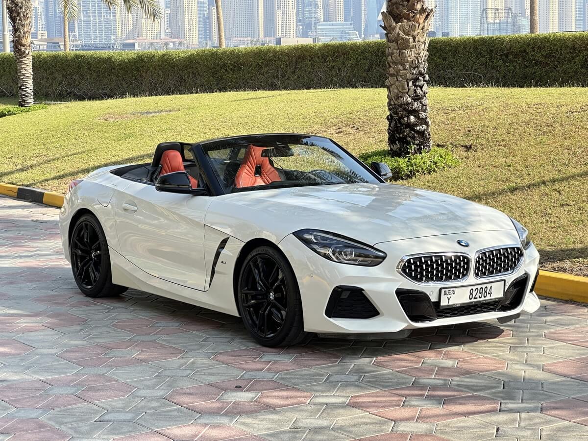 BMW Z4 driving in Dubai Marina – luxury car by Sky Luxse