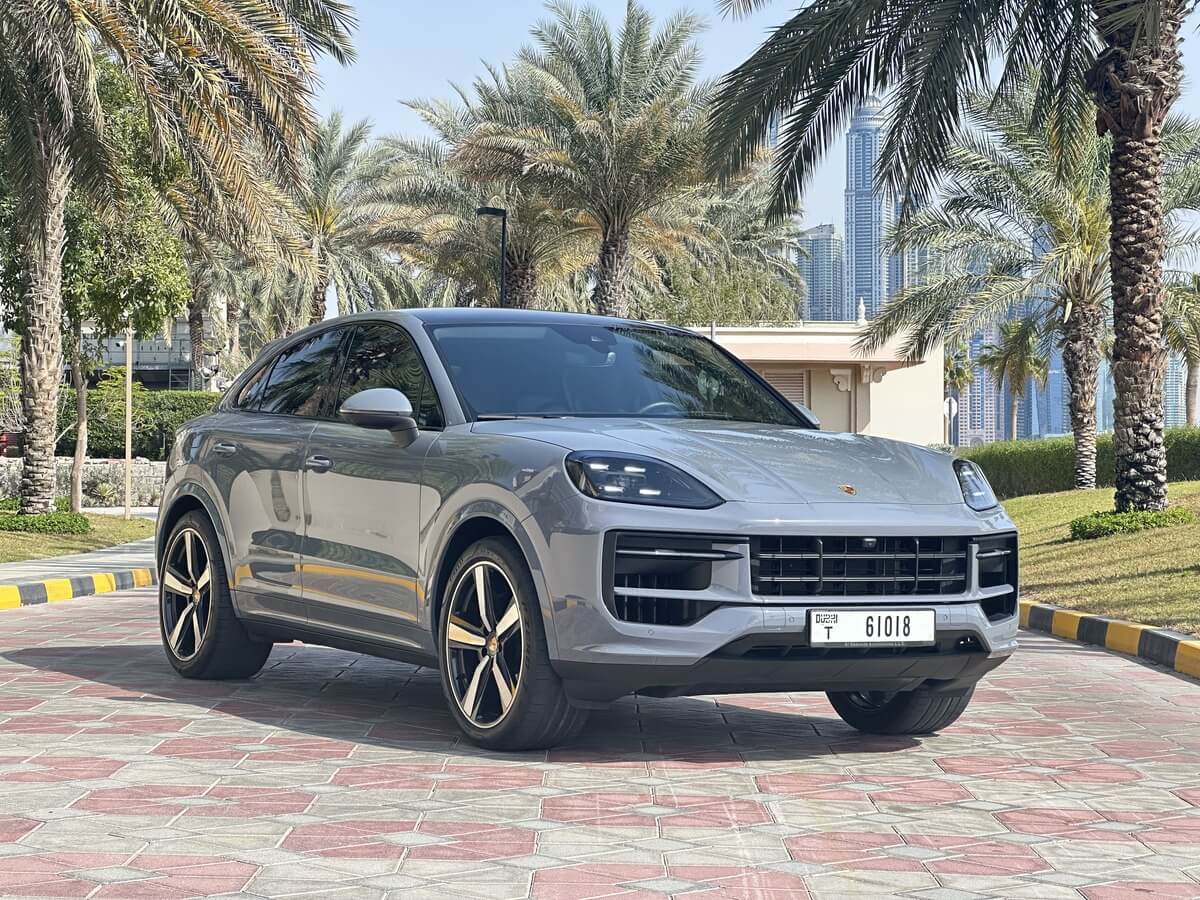 Porsche Cayenne Coupe front view – luxury SUV for rent in Dubai with Sky Luxse