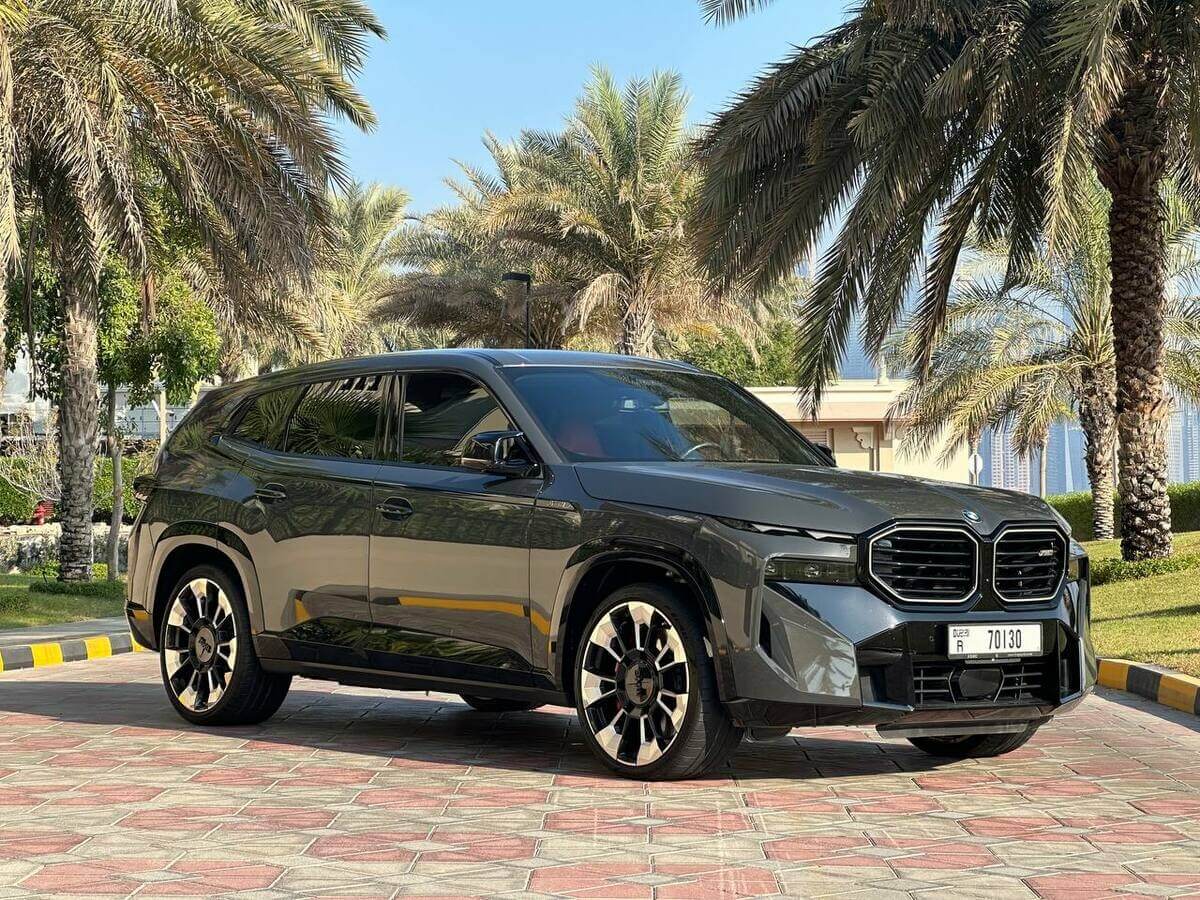BMW XM front exterior view – luxury SUV for rent in Dubai by Sky Luxse
