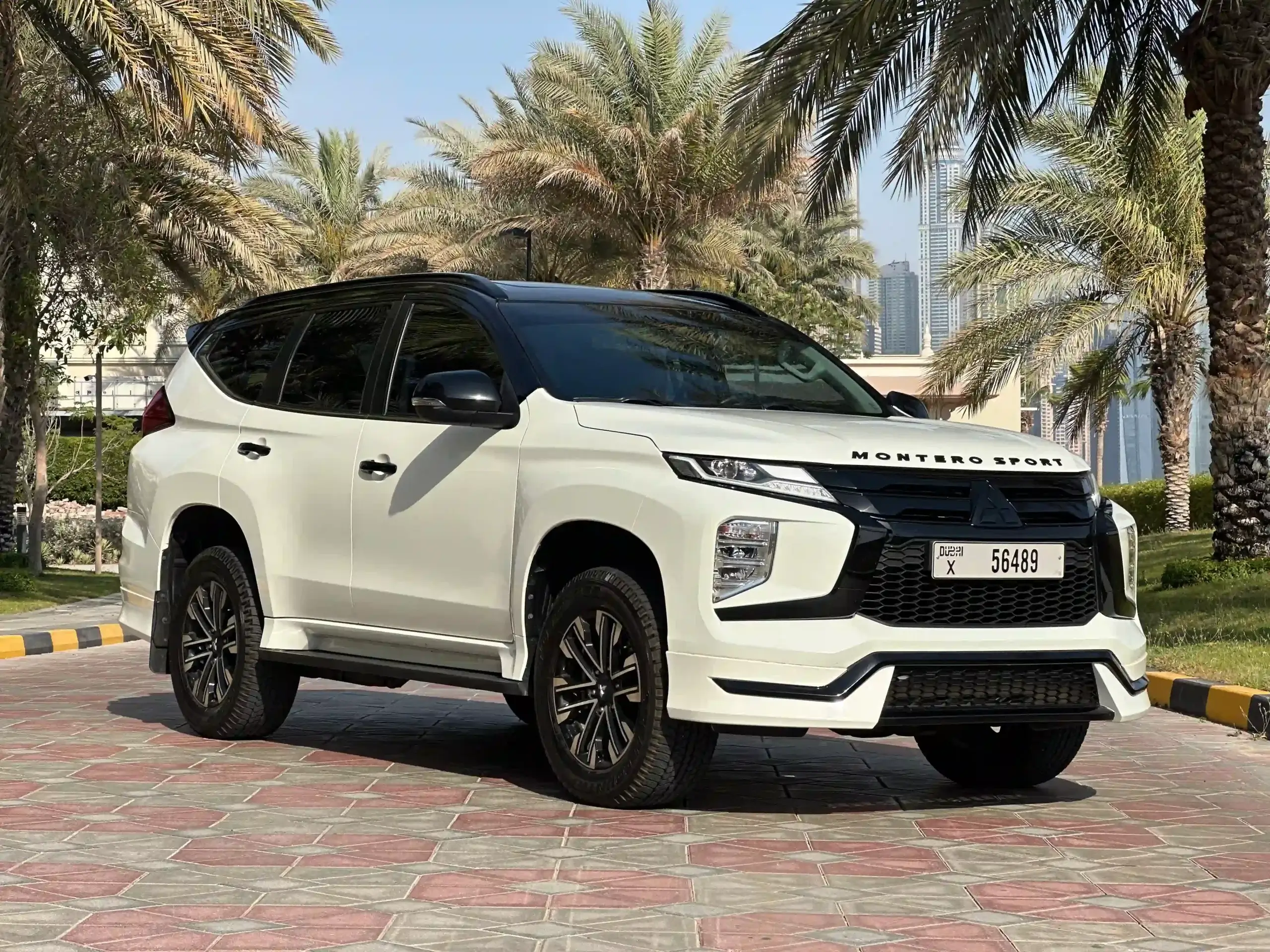 Mitsubishi Montero Sport side view rental in Dubai by Sky Luxse